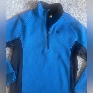 Spyder Mens Blue 1/4” Pullover Size Small
